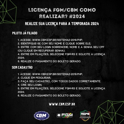 Licença CBM Campeonato 2024